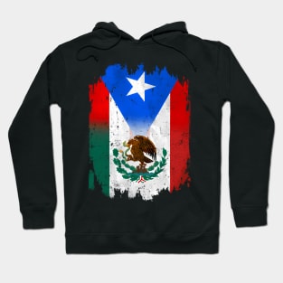 Mexirican Mexico Flag Puerto Rico Flag Boricua Chicano Hoodie